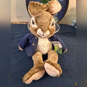 Dandee Peter Rabbit Sitting  Plush with Blue Jacket NWT